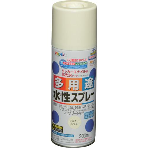 ■アサヒペン 水性多用途スプレー 300ML ミルキーホワイト《6本入》〔品番:565228〕【8249098×6:0】[送料別途見積り][掲外取寄][店頭受取不可]