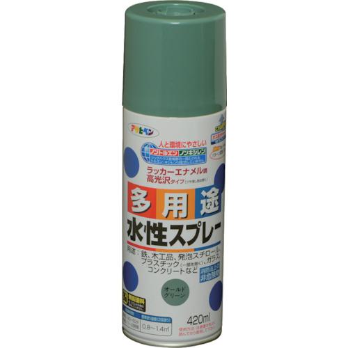 ■アサヒペン 水性多用途スプレー 420ML オールドグリーン《6本入》〔品番:566294〕【8249136×6:0】[送料別途見積り][掲外取寄][店頭受取不可]