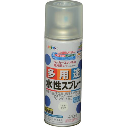 ■アサヒペン 水性多用途スプレー 420ML ツヤ消しクリヤ《6本入》〔品番:566348〕【8249141×6:0】[送料別途見積り][掲外取寄][店頭受取不可]