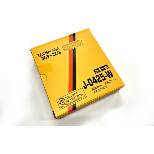 ■タチカワ ステ-プル(白) 肩幅4mm 長さ25mm 5000本入り《10箱入》〔品番:J0425W〕【8281036×10:0】[送料別途見積り][店頭受取不可]