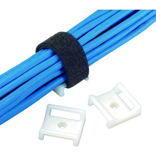 ■PANDUIT タックタイ用タイマウント ゴム系粘着テープ付ナチュラル100個入〔品番:ABMTAC〕【8281372:0】[店頭受取不可]