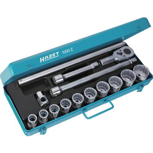 ■HAZET ソケットレンチセット(差込角19.0mm) メタルケース入り〔品番:1000Z〕【8288359:0】[送料別途見積り][掲外取寄][店頭受取不可]