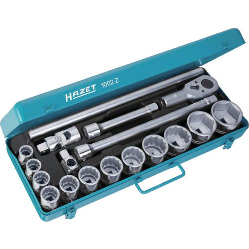 ■HAZET ソケットレンチセット(差込角19.0mm) メタルケース入り〔品番:1002Z〕【8288363:0】[送料別途見積り][掲外取寄][店頭受取不可]