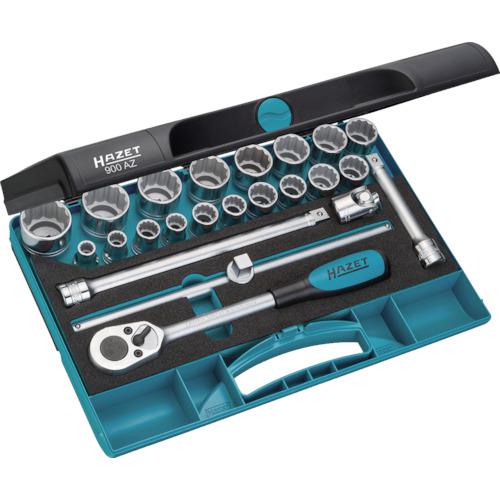 ■HAZET インチサイズソケットレンチセット(差込角12.7mm) ケース入り〔品番:900AZ〕【8288547:0】[送料別途見積り][掲外取寄][店頭受取不可]