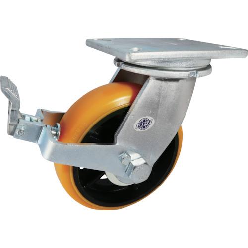 ■ヨドノ 重量用高硬度ウレタン自在車200φストッパー付〔品番:SDUJ200ST〕【8353152:0】[店頭受取不可]