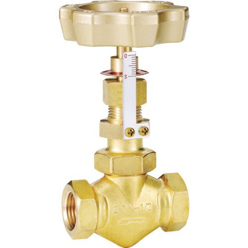 ■Fujikin 黄銅製ニードルバルブ3/4B 開度指示器付き〔品番:DH12GER〕【8504767:0】[送料別途見積り][法人・事業所限定][外直送][店頭受取不可]