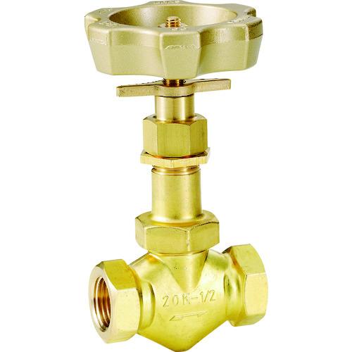 ■Fujikin 黄銅製ニードルバルブ1/2B プロペラナット付き〔品番:DH12LDR〕【8504771:0】[店頭受取不可]