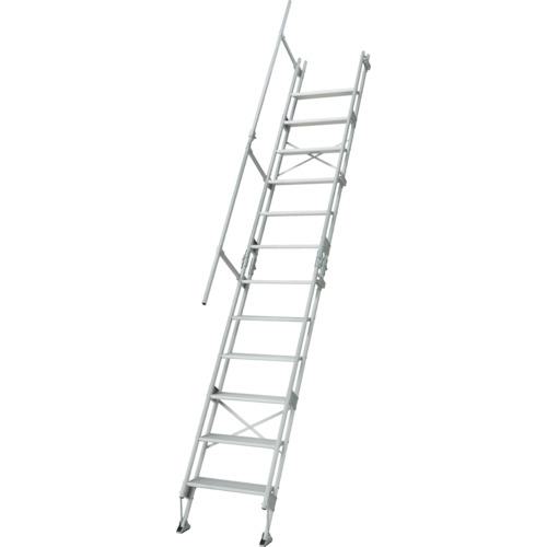 ■ハセガワ アルミ仮設階段梯子 4.0m(15842)〔品番:K12600〕【8514764:0】[送料別途見積り][法人・事業所限定][直送][店頭受取不可]｜ホームセンターバロー　店
