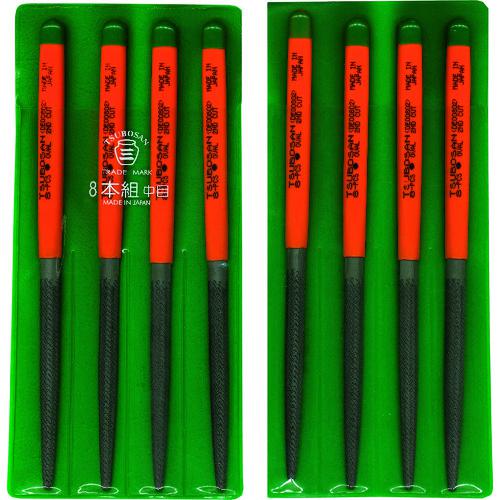 ■ツボサン 組ヤスリ 8本組 楕円 中目〔品番:DE00802〕【8527991:0】[送料別途見積り][掲外取寄][店頭受取不可]