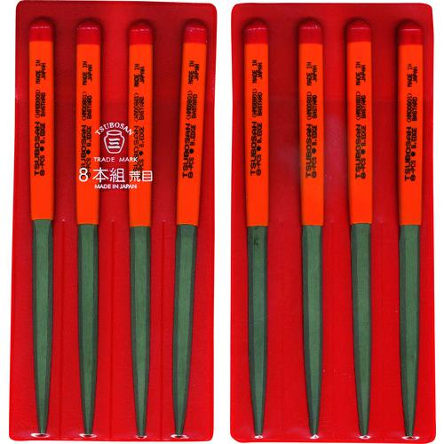 ■ツボサン 組ヤスリ 8本組 腹丸 荒目〔品番:HM00801〕【8528207:0】[送料別途見積り][掲外取寄][店頭受取不可]｜ホームセンターバロー　店