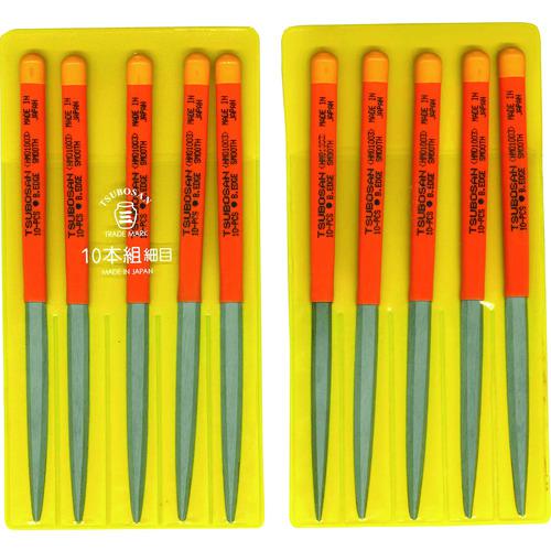 ■ツボサン 組ヤスリ 10本組 腹丸 細目〔品番:HM01003〕【8528213:0】[送料別途見積り][掲外取寄][店頭受取不可]