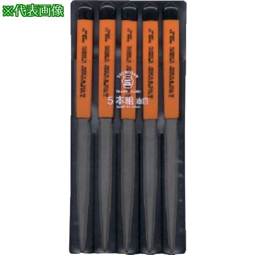 ■ツボサン 組ヤスリ 5本組 刀刃 油目〔品番:KH00504〕【8528260:0】[送料別途見積り][掲外取寄][店頭受取不可]｜ホームセンターバロー　店