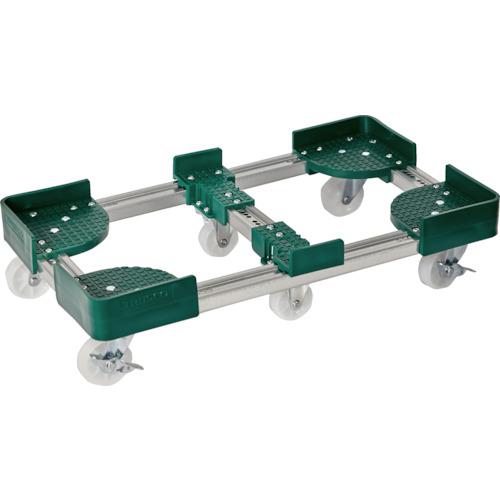 ■TRUSCO 伸縮式コンテナ台車 内寸400-500X1000-1100 ストッパー付〔品番:FCD640100S〕【8549242:0】[直送DS][店頭受取不可]