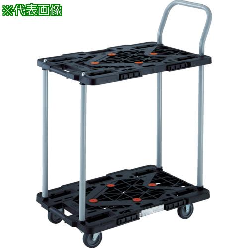 ■TRUSCO 樹脂製台車 2段式ルートバン 600X400 ハンドル付 4輪自在 白〔品番:MPK6024JW〕【8549275:0】[直送DS][店頭受取不可]｜ホームセンターバロー　店