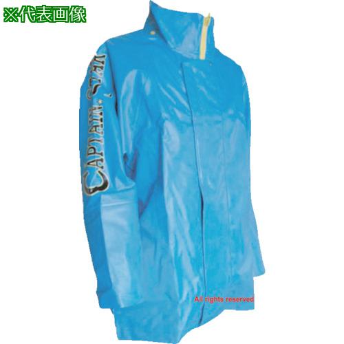 ■トオケミ 水産向けレインウェア キャプテンスタージャケット ブルーM〔品番:185BLM〕【8551551:0】[送料別途見積り][掲外取寄][店頭受取不可]