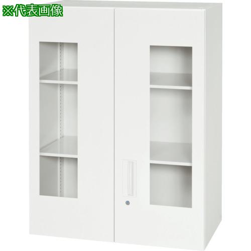 ■DAISHIN 壁面収納庫 窓付き両開き型 上置き専用W800 ホワイト〔品番:V84010HG〕【8569603:0】[法人・事業所限定][直送元][店頭受取不可]｜ホームセンターバロー　店