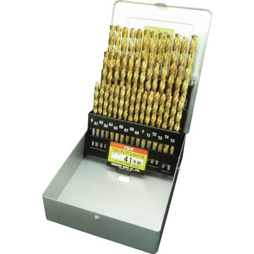 ■ISF TINコーティング コバルト正宗ドリル 41本組セット(スチールケース入)〔品番:TCOD41S〕【8587536:0】[法人・事業所限定][直送元][店頭受取不可]