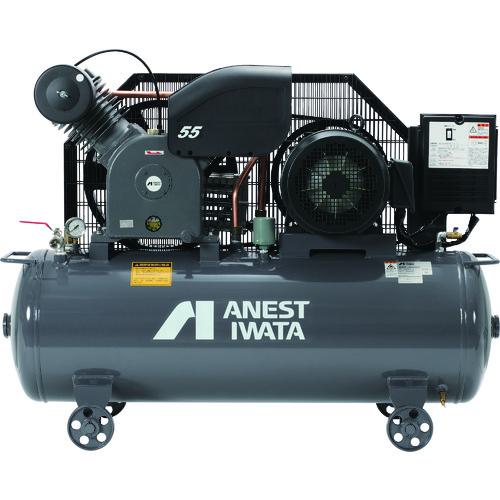 ■アネスト岩田 レシプロコンプレッサー(給油式) (タンクマウント・オイルタイプ) 50Hz 5.5kW 吐出空気量630L/min〔品番:TLP55EG10M5〕【8590951:0】[法人・事業所限定][直送元][店頭受取不可]｜ホームセンターバロー　店