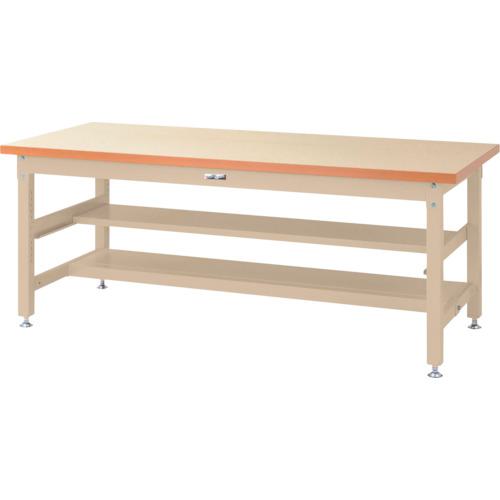 ■ヤマテック 重量作業台 ワークテーブル スーパータイプ 中間(半面)棚板付 1800×750×H740mm ヤマテックアイボリー〔品番:SSM1875TS1II〕【8683270:0】[法人・事業所限定][外直送元][店頭受取不可]