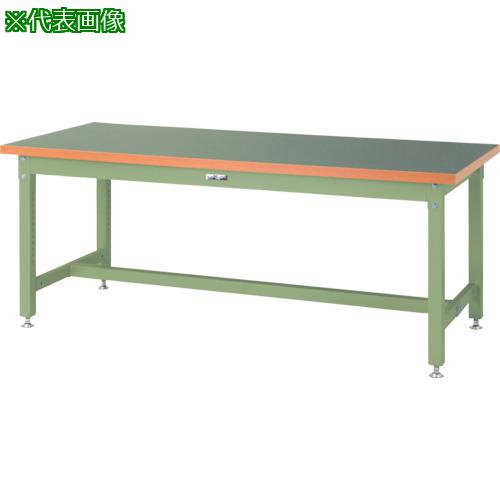 ■ヤマテック 重量作業台 ワークテーブル スーパータイプ 塩ビシート天板 W1800×D900×H740mm ヤマテックグリーン〔品番:SSR1890GG〕【8683347:0】[法人・事業所限定][外直送元][店頭受取不可]