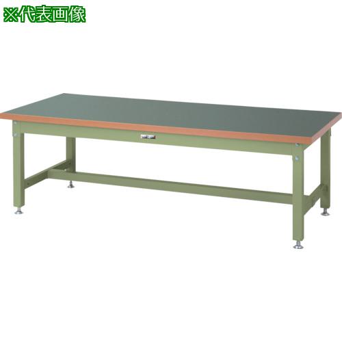 ■ヤマテック 重量作業台 ワークテーブル スーパータイプ 塩ビシート天板 W1800×D900×H600mm ヤマテックグリーン〔品番:SSRL1890GG〕【8683377:0】[法人・事業所限定][外直送元][店頭受取不可]