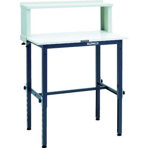 ■TRUSCO 軽荷重作業台高さ調節式(150kg)AEM型 900X600XH954~1254(全高) 上棚付 ダークグレー色〔品番:AEM0960YURBDG〕【8688625:0】[法人・事業所限定][直送元][店頭受取不可]