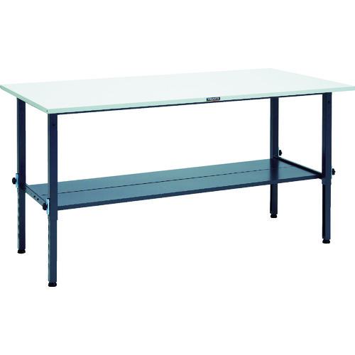 ■TRUSCO 軽荷重作業台高さ調節式(150kg)AEM型 1800X900XH650~950 下棚2枚付 ダークグレー色〔品番:SAEM1809LT2DG〕【8688774:0】[法人・事業所限定][直送元][店頭受取不可]