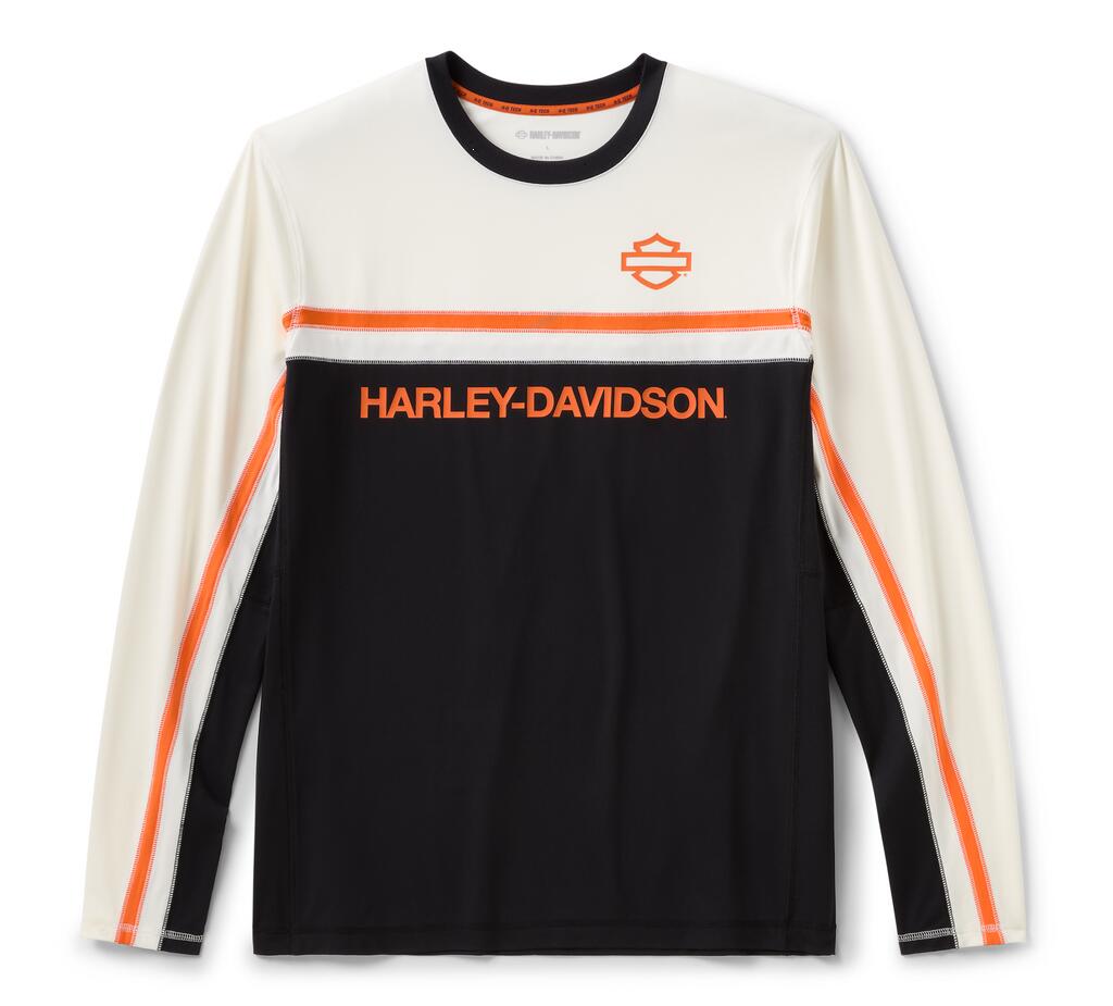 【ハーレー純正】メンズ H-D(R)TECH ベンテッド 長袖ニット クルーネック 長袖Tシャツ ホワイト 96287-26VM