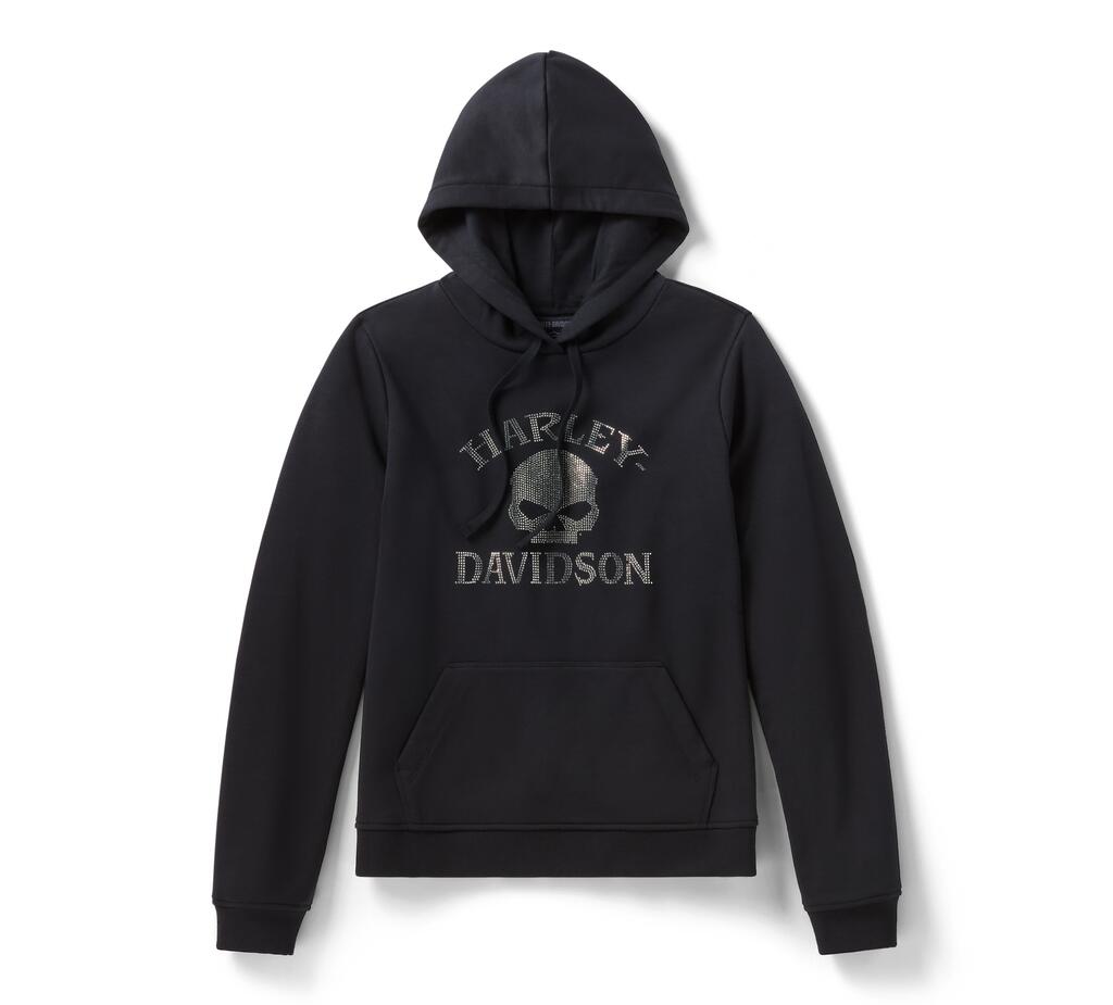 【ハーレー純然たる】レディース スカル ブリング ティーシャツ フーディー 黒いこと 96309-26VW