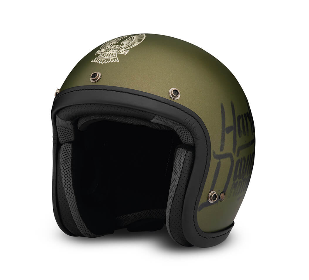 【ハーレー純正】 サープラス クラシック エア 3/4 ヘルメット 98198-22JX マットデニムミネラルグリーン ユニセックス 男女兼用