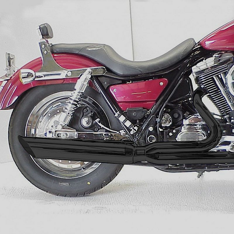 ハーレー 1989～2000 FXR ファットキャット 2-1エキゾーストマフラー (ブラック) D&Dエキゾースト