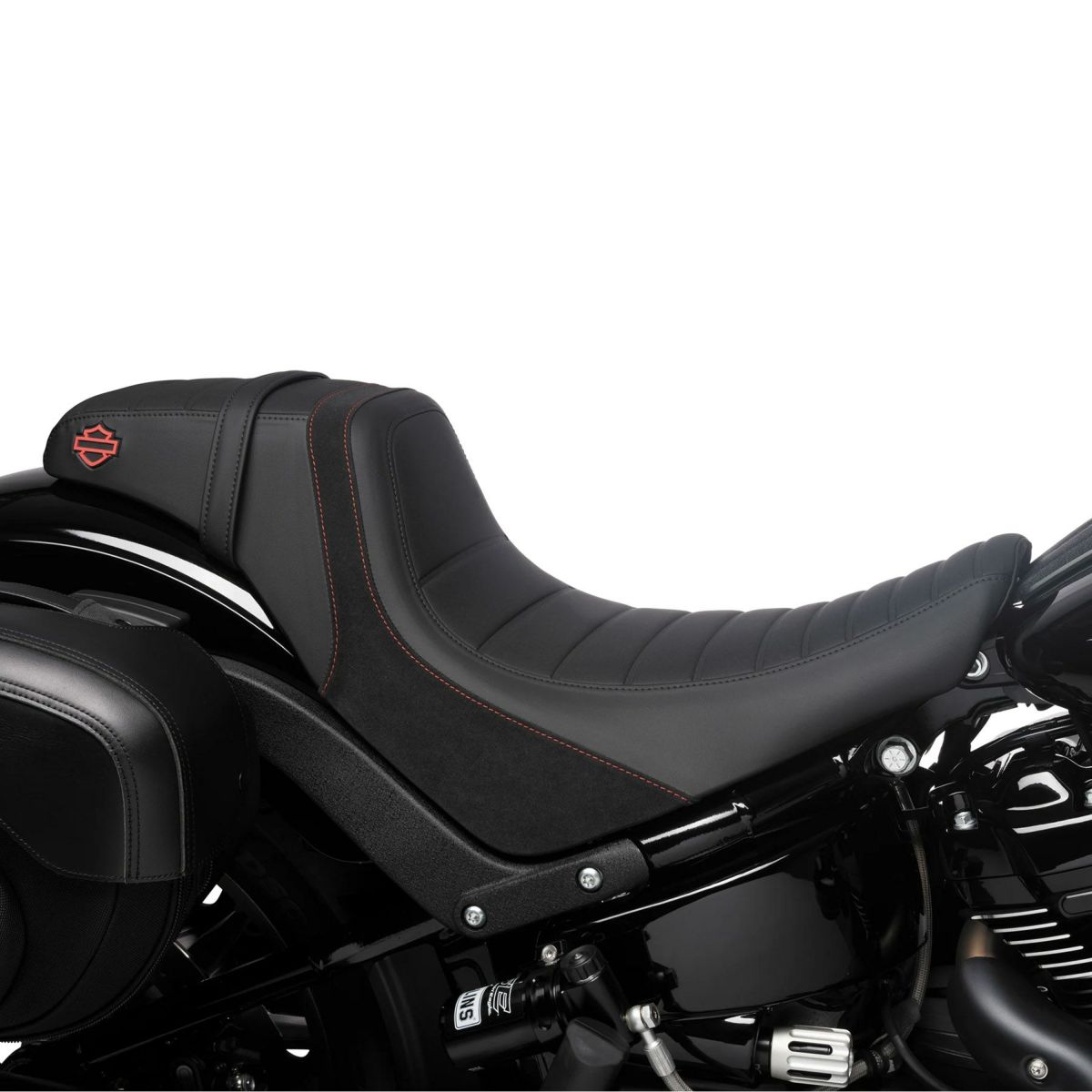 ハーレー純正 M8 ローライダー/S/ST、スポーツグライド、エルディアブロ スイッチバック ツーアップシート (レッドステッチ)｜ワールドモーターライフ