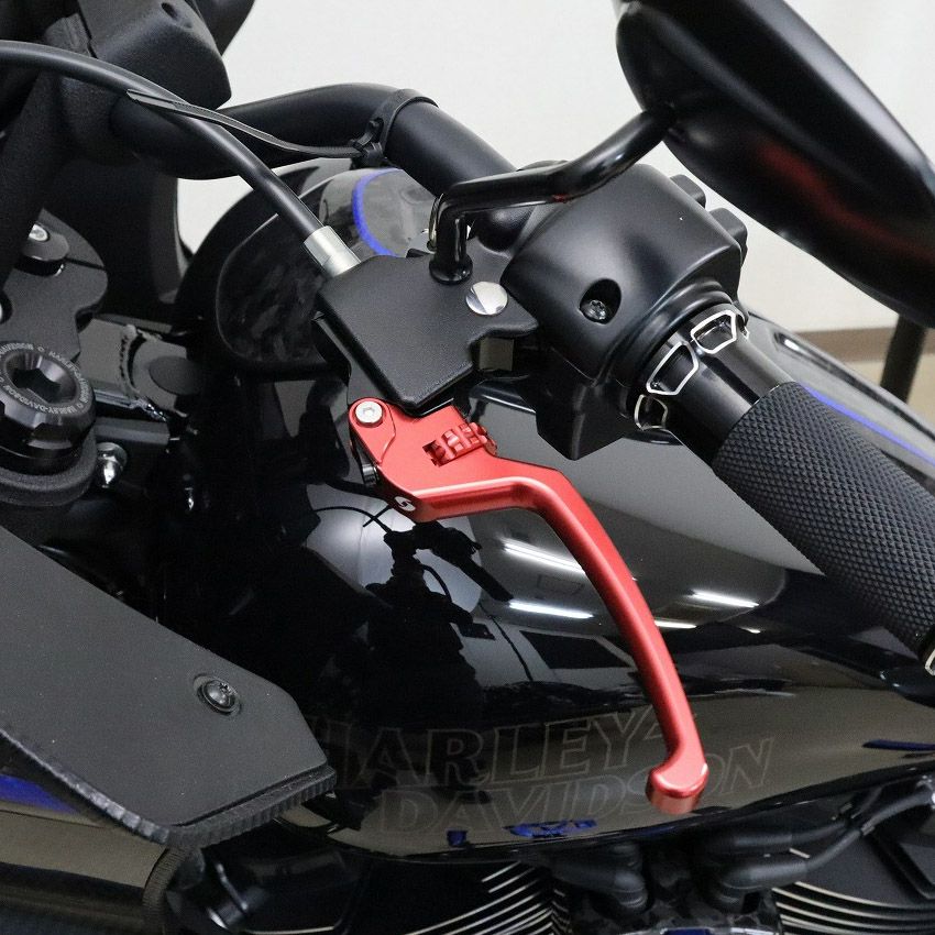 ハーレー M8ソフテイル アルミ アジャスタブルレバーセット スタンダードタイプ (レッド/レッド) スピードラ