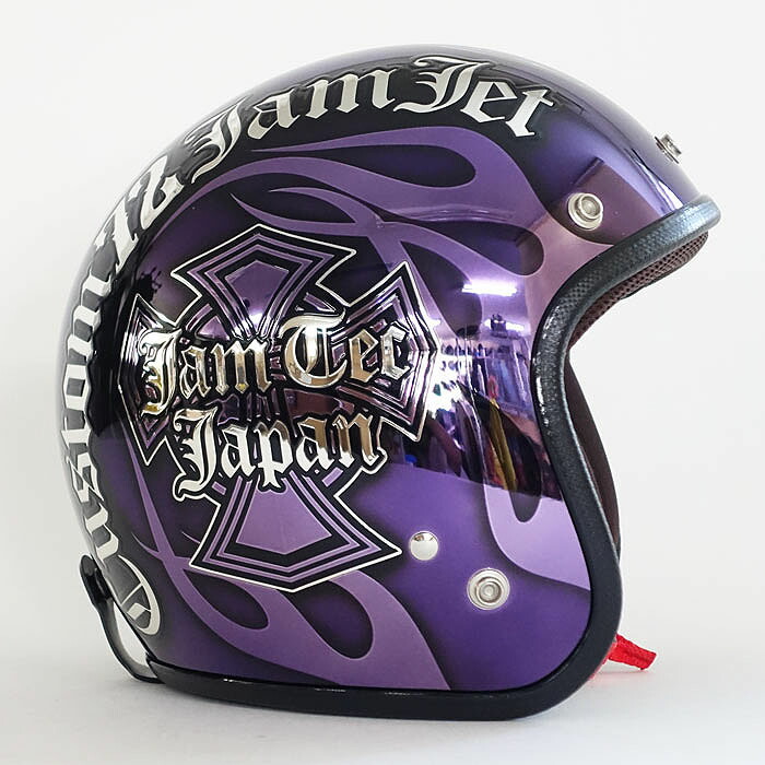 逸品モノシリーズ New Cross ジェットヘルメット メッキベース パープル 72JAM