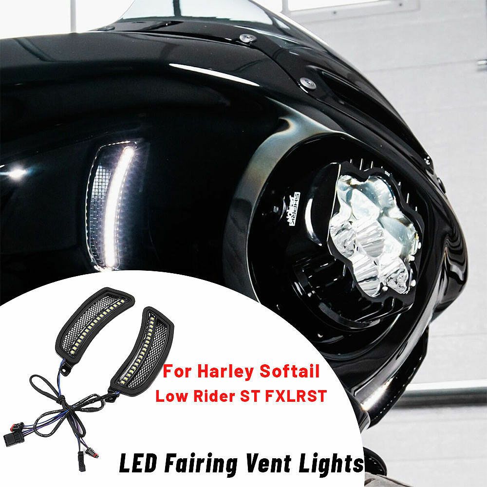 ハーレー ローライダーST フェアリング サイドベント LEDウインカーライト ブラック