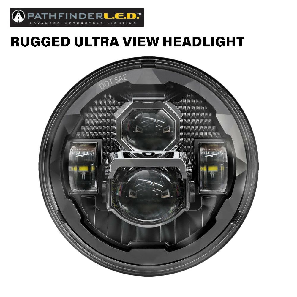 ハーレー PATHFINDER RUGGED ULTRA VIEW LEDヘッドライト 7インチ ブラック 21,917円