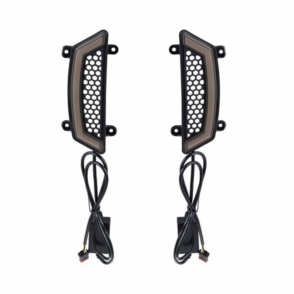 ハーレー M8 ローライダーST ロワーフェアリング用 LEDターンシグナル＆ランニングライト スモーク アドバンブラック｜ワールドモーターライフ