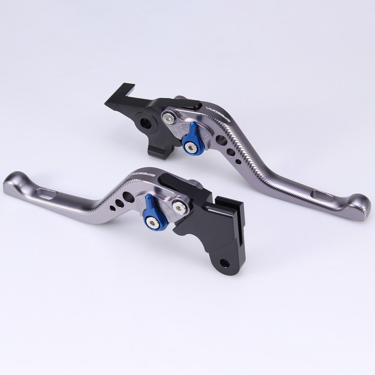 ハーレー X350、X500 ショート・アジャスタブルレバーセット (チタン/ブルー) スピードラ｜ワールドモーターライフ 13,187円