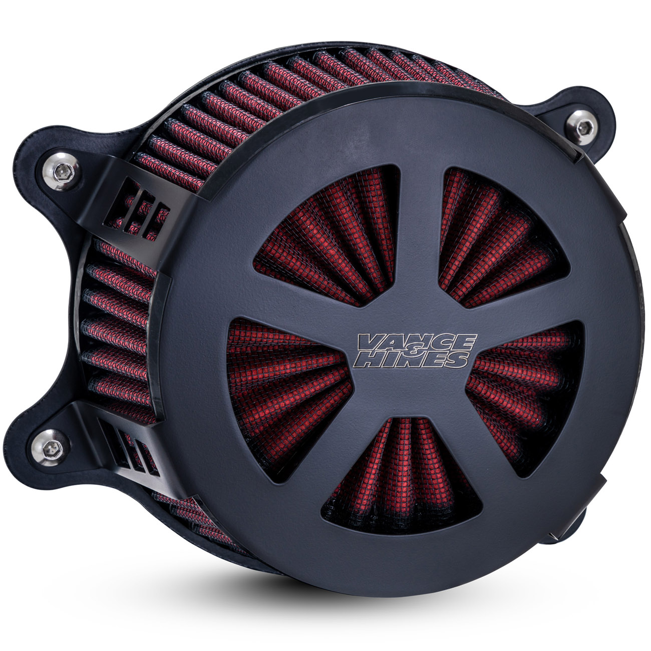 ツインカム 電子制御スロットル車用 VO2 RadiantV ハイフローエアクリーナー(ブラック) 【Vance&Hines】41460｜ワールドモーターライフ