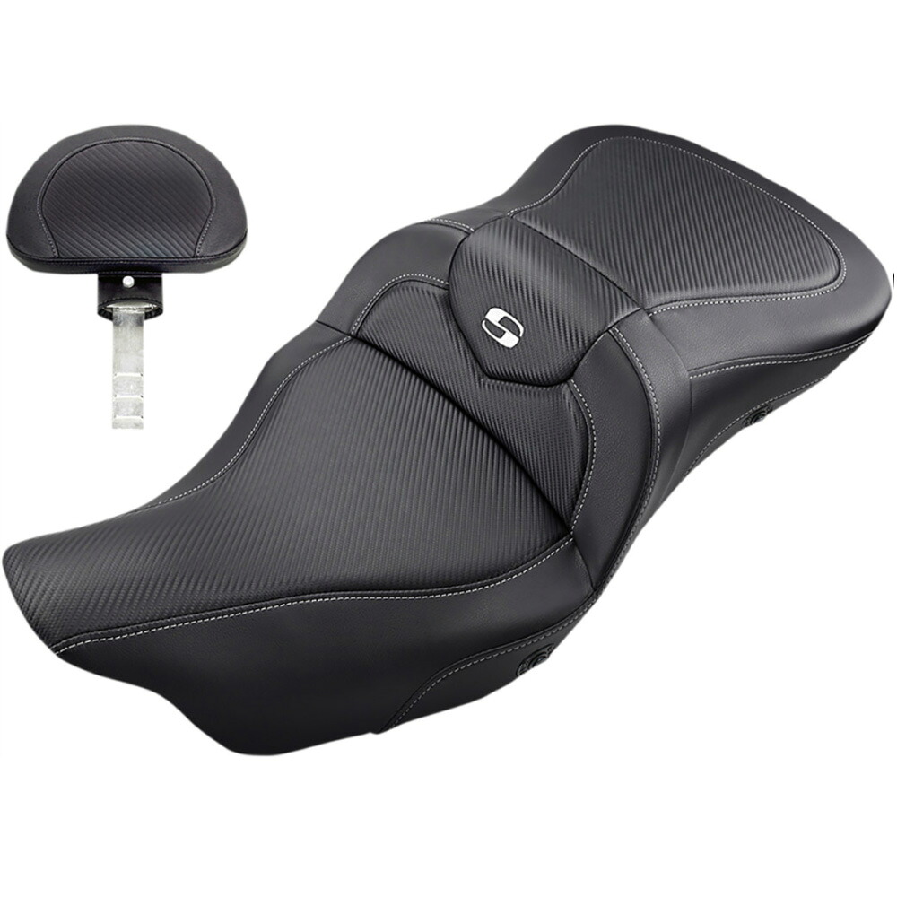 【Saddlemen】ロードソファー ヒーテッドシート ライダーバックレスト付 0801-1194|ワールドモーターライフ