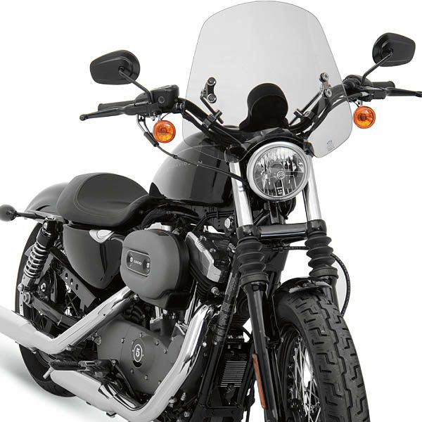 【メンフィスシェード】MEM1619 THE SHOOTER ハンドルバーマウント ウインドシールド 14インチ ライトスモーク １インチ径ハンドル車｜ワールドモーターライフ 24,607円