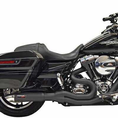 2007～2016 Touring用 ロードレイジ・HOT ROD Turnout 2-1フルエキゾーストマフラー ブラック 【Bassani】1F68B｜ワールドモーターライフ
