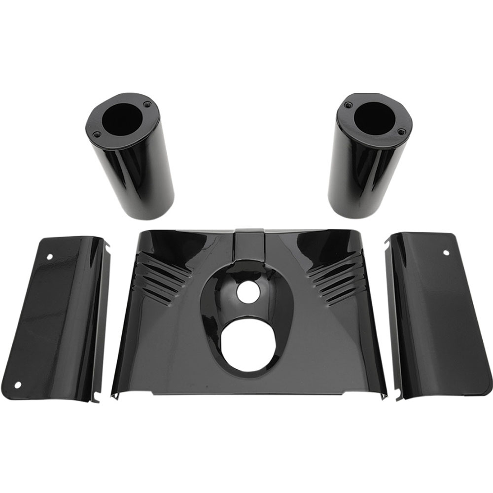 1986～2017 FLST フロントフォークカバー パネルセット 5ピース　グロスブラック 【Drag Specialties】0411-0144