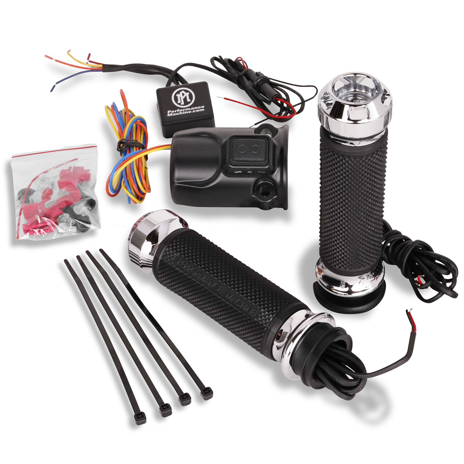 2015以降 FLTRX、FLTRXS ヒーテッド APEX グリップ クローム 【Performance Machine】0063-2095-CH