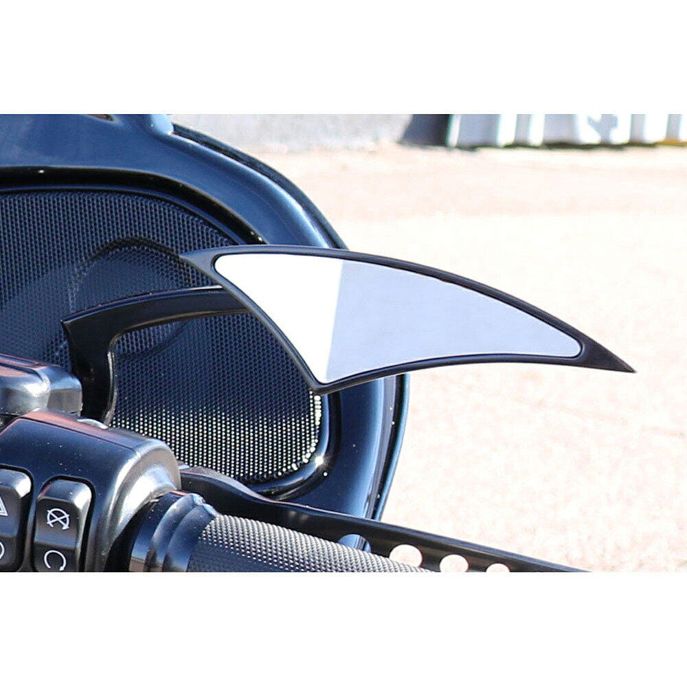ハーレー用 POWER MIRRORS ブラック 【Paul Yaffe】PMP-B|ワールドモーターライフ