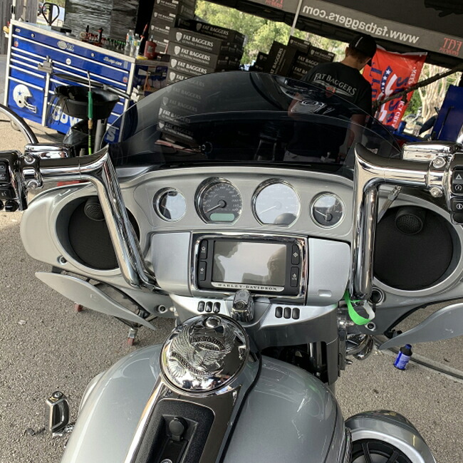 Fat Baggers 2021～2024 1.5インチ ポインテッドトップ ハンドルバー/ケーブルキット 14インチ クローム
