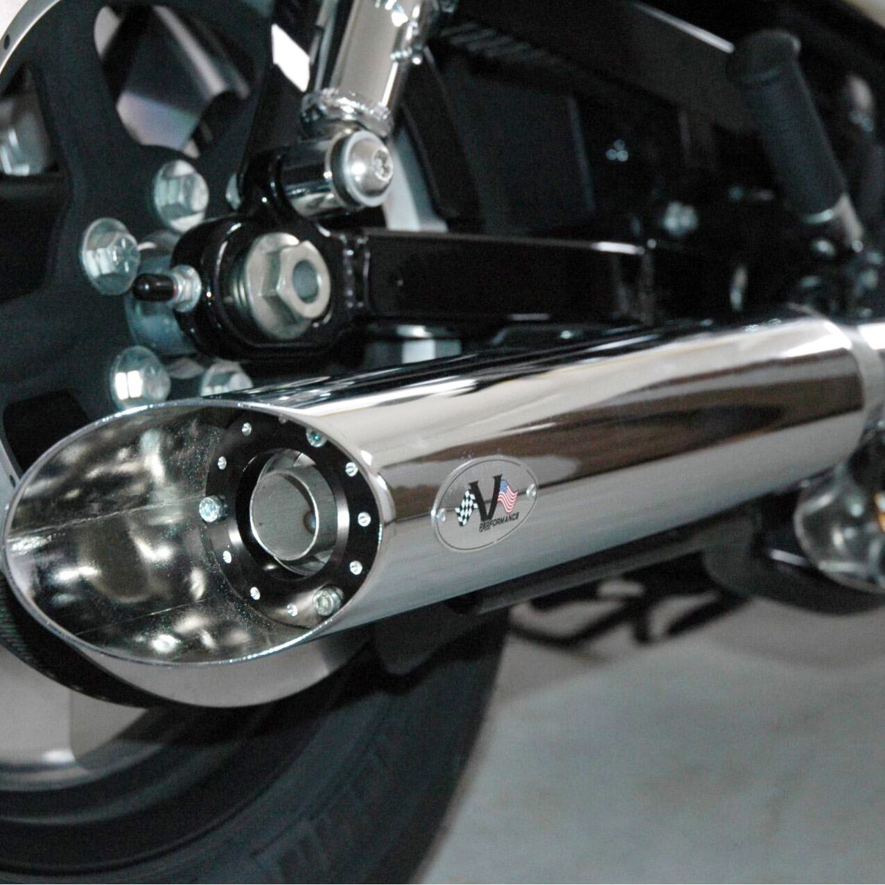 XL スポーツスター ツインスラッシュ スリップオンマフラー(クローム) 【VPERFORMANCE】AHAR0220002｜ワールドモーターライフ