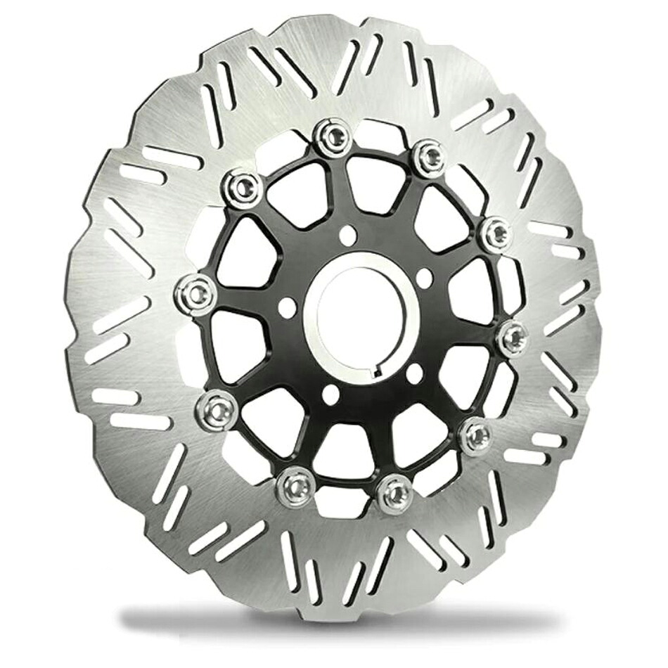 XLスポーツスター、ダイナ、ソフテイル、ツーリング SSフローティングローター 11.8インチ フロント(ブラック) 【DNA】M-RT2-1100B