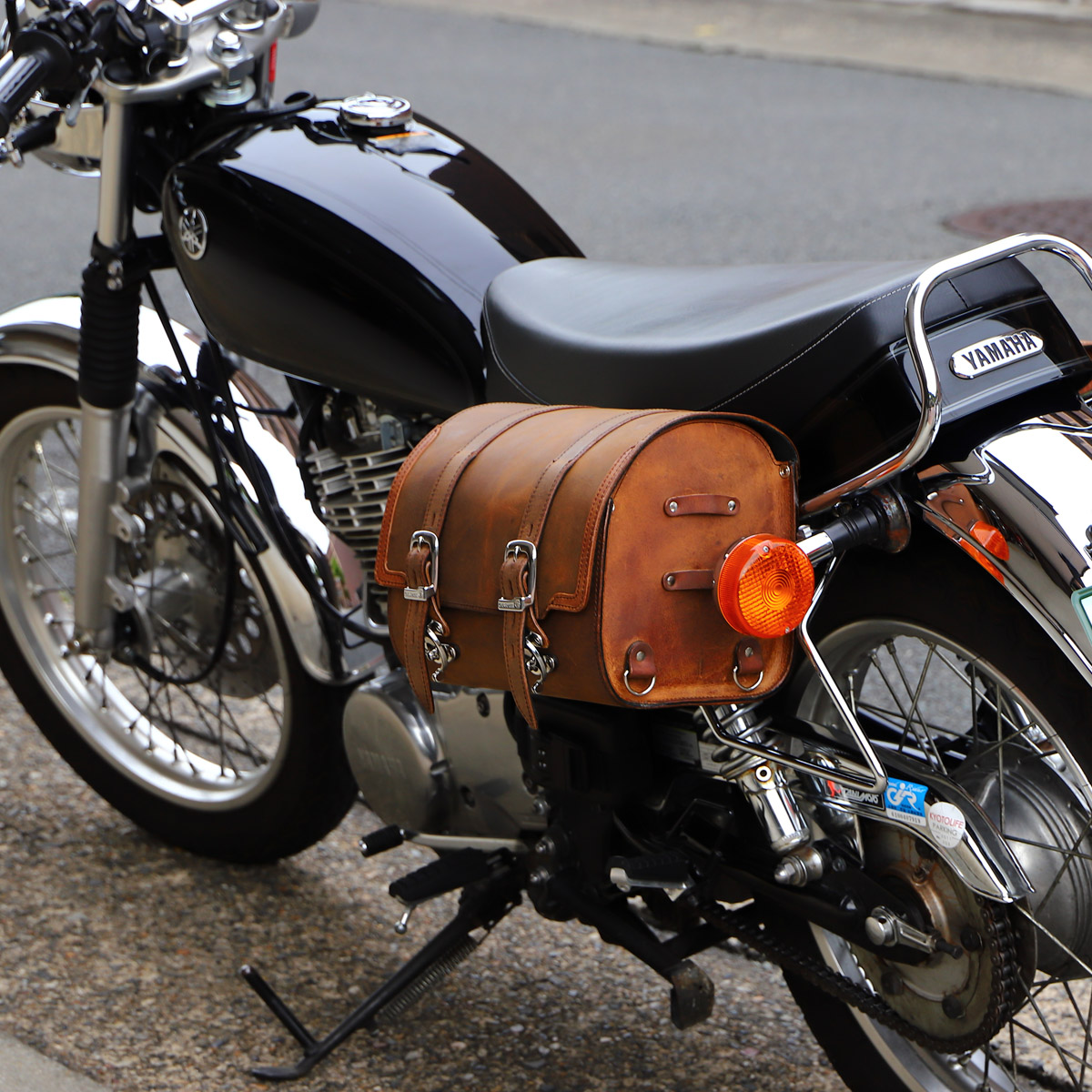 デグナー ドラム型レザーサドルバッグ ブラウン SB-104-BR