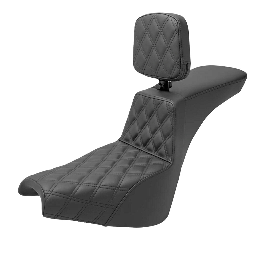 【Saddlemen】FXBB等用ツアー ステップアップ シート（バックレスト付） フロント ダイヤモンドステッチ 0802-1521